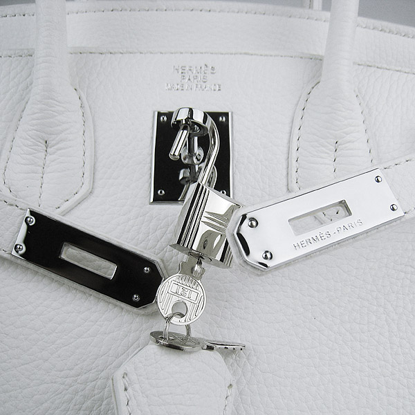 Replica Hermes Birkin 30CM Togo Leather Bag White 6088 On Sale - Click Image to Close